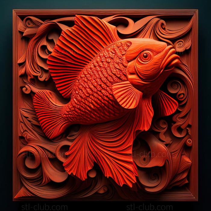 st Red parrot fish fish